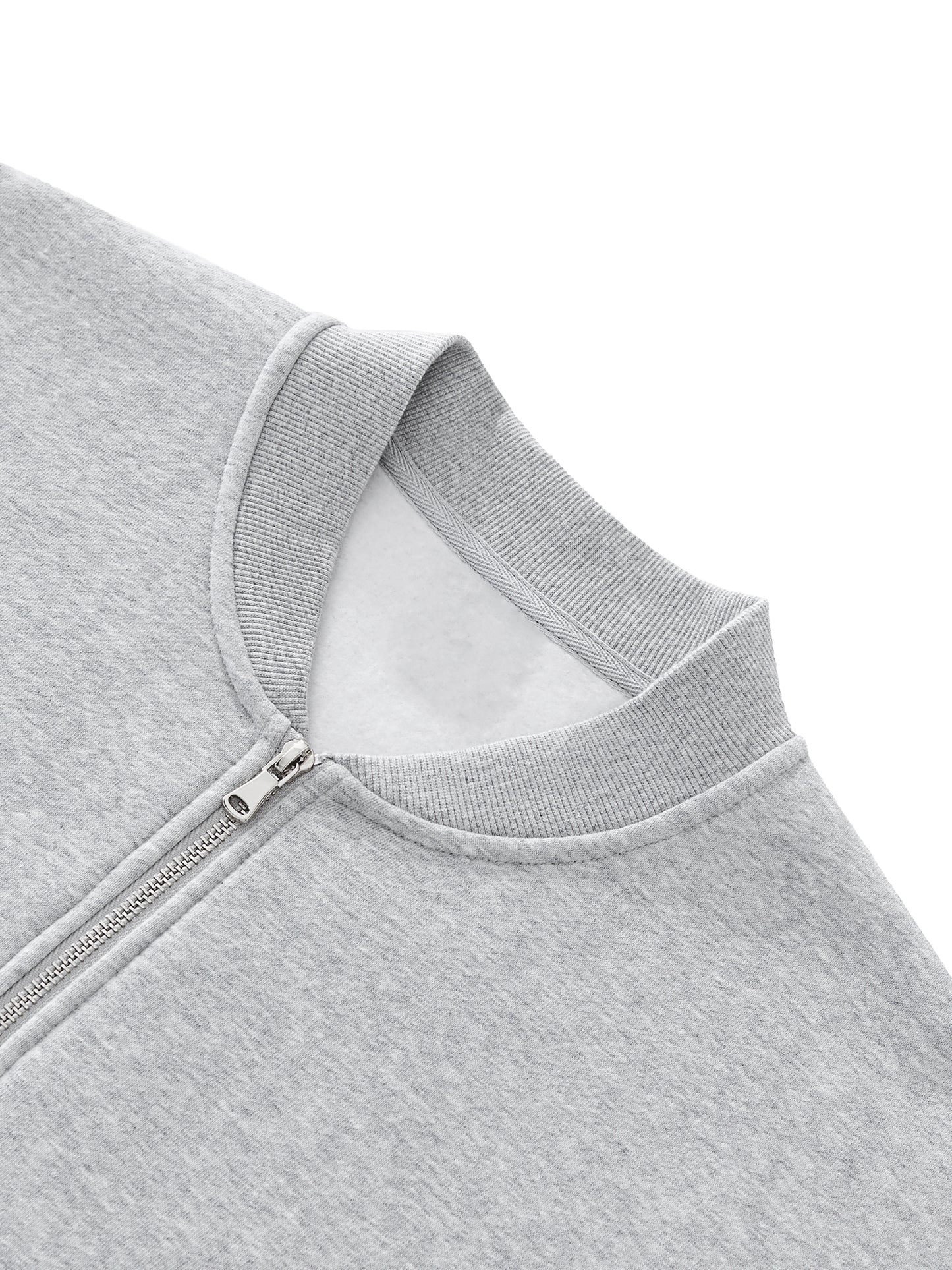 Essential Zip-Up Fleeced Varsity Jacket